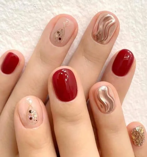 ไอเดียทำเล็บสีแดง