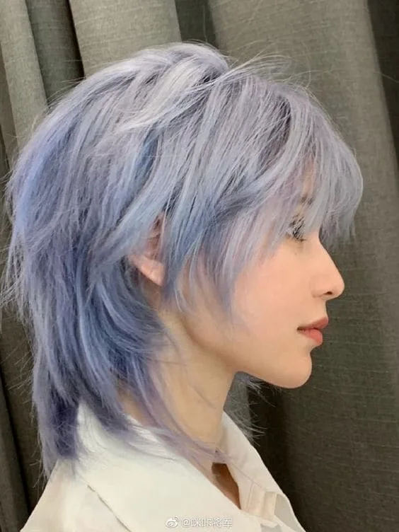 ทรงผม Wolf Cut ย้อมสีเทา